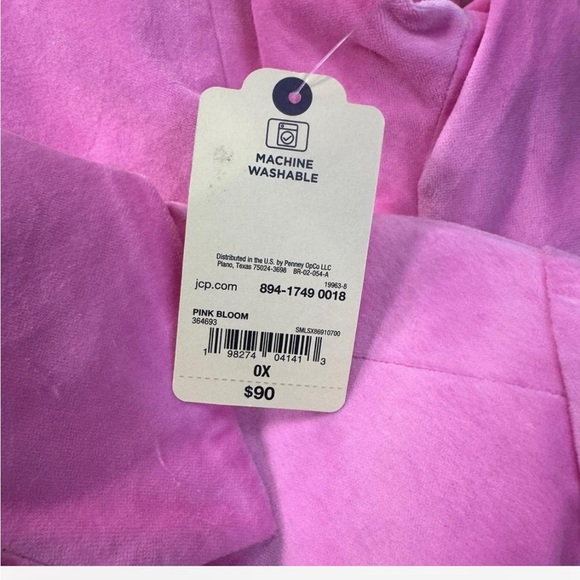 St. John's Bay Vibrant Pink Velour Women's Blazer - Picture 2 of 7